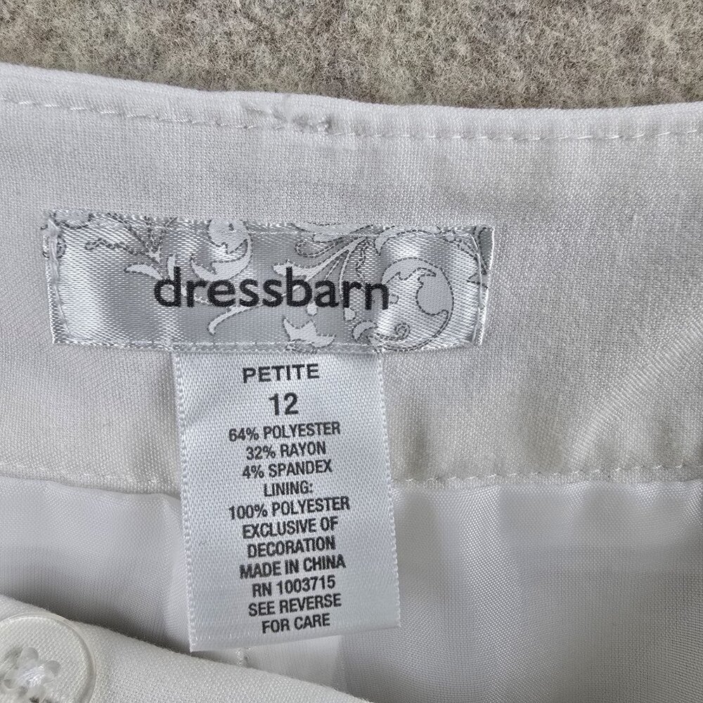 Dressbarn Petite Womens Straight Leg White Dress Pants Size 12 Lightweight - Picture 6 of 8